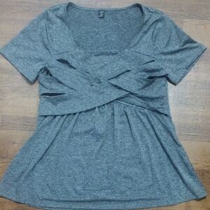 SHEIN Heather Gray Short Sleeve Top